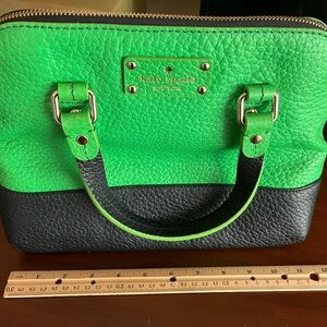 Kate Spade Vibrant Green and Black Satchel